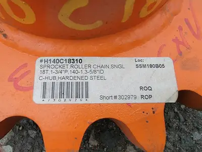 Roller Chain Sprocket H140C18310, Size 140, 18 Teeth