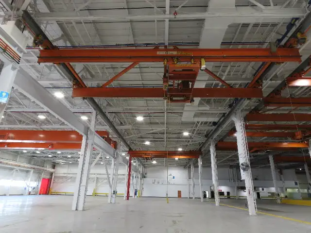 Cleveland Tramrail P&H 15 Ton Double Girder Underhung Bridge Crane 43' Span