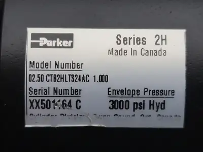 Used PARKER 02.50 CTB2HLTS24AC 1.000 Parts (Hydraulics and Pneumatics) British Columbia CA | Lenmark #264905