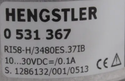 NEW HENGSTLER 0-531-367 ENCODER RI58-H/3480 ES 47IB W/90 METER CABLE 0531367