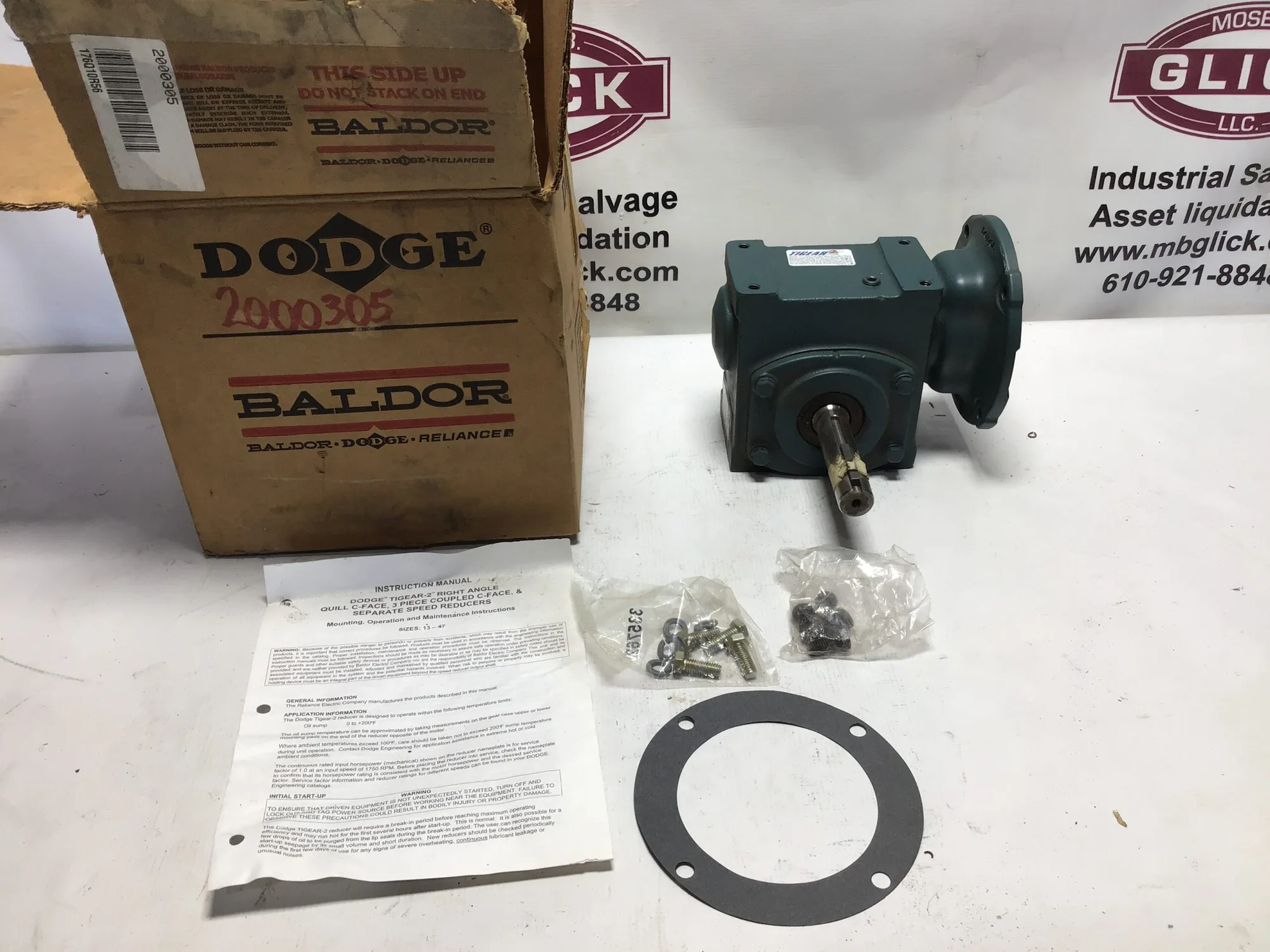 Dodge Tigear 202Q10L56 Right Angle Gear Reducer 10:1