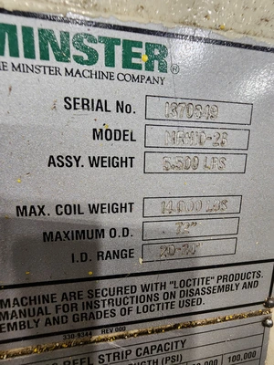 USED MINSTER MEF5-20; MRH10-26; MSH-20-26