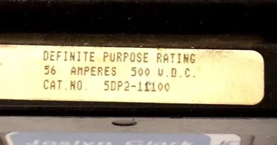 NEW JOSLYN CLARK 5DP2-11100 DEFINATE PURPOSE RELAY 56AMP 500VDC 5DP211100