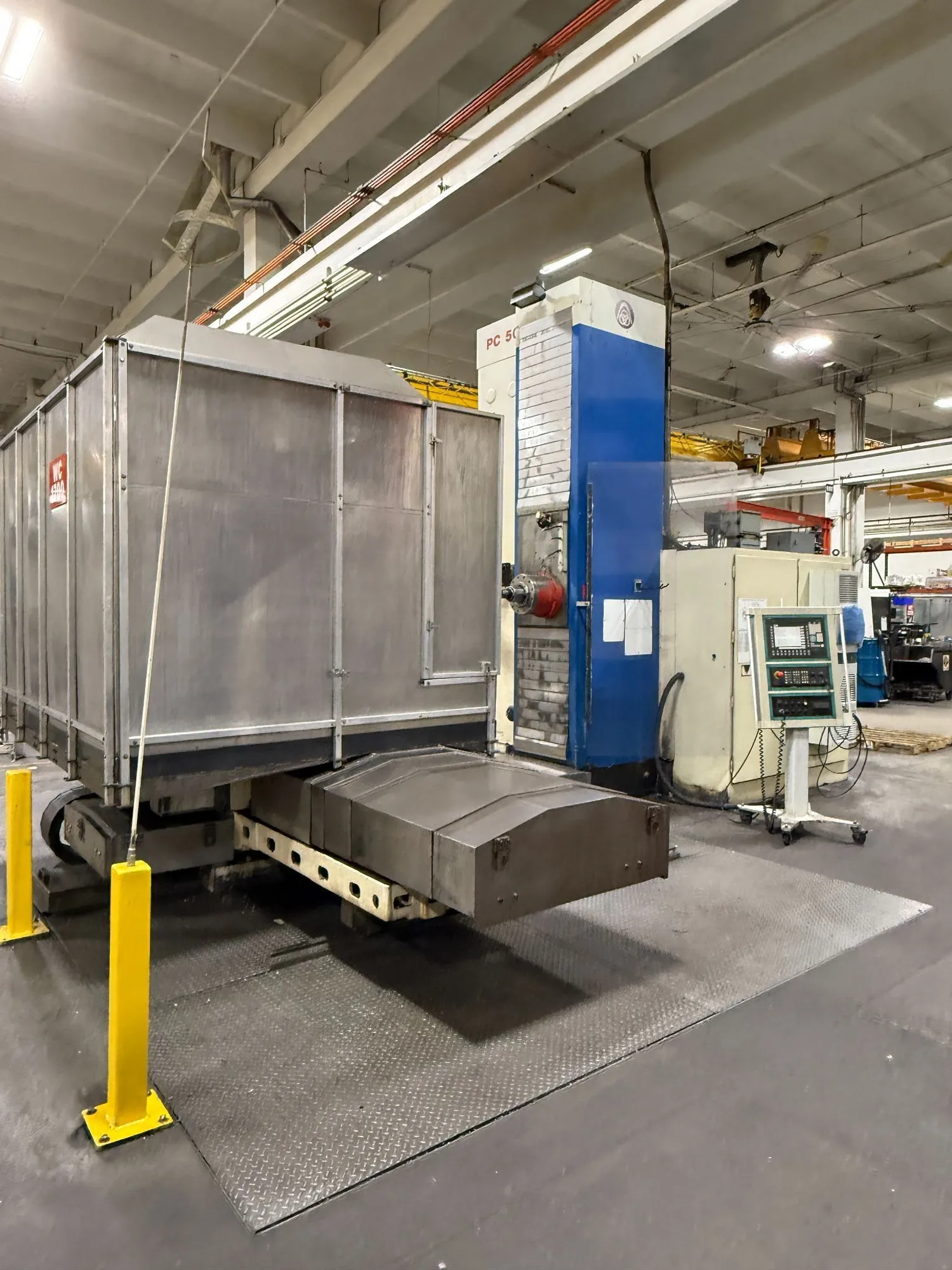 GIDDINGS AND LEWIS MODEL PC50 CNC HORIZONTAL BORING MILL WITH SIEMENS SINUMERIK 840D CNC CONTROL, MFG. 2003.