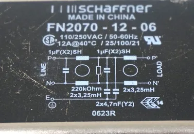 SCHAFFNER FN2070-12-06 EMI POWER LINE FILTER FN20701206