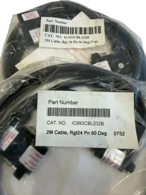 NEW LOT OF 2 GE FANUC IC693CBL332B 2M CABLE RGT 24 PN 90 DEG