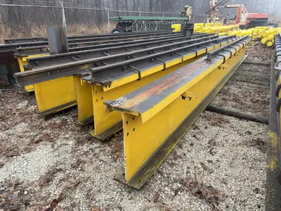150’ LONG X 15 TON CRANE RUNWAY SYSTEM, INCLUDES I-BEAM RUNWAY & UPRIGHTS: YOBRO #24732