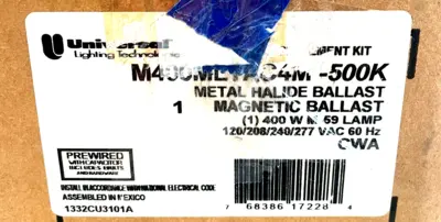 NEW UNIVERSAL LIGHTING TECH. M400MLTAC4M-500K MAGNETIC BALLAST M400MLTAC44M500K