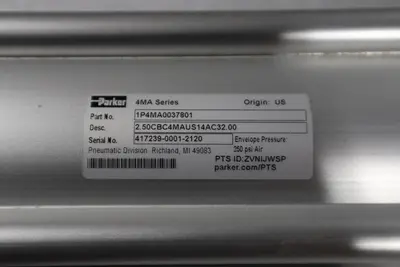 PARKER 1P4MA0037801 ROUND BODY PNEUMATIC CYLINDER STOCK H1894