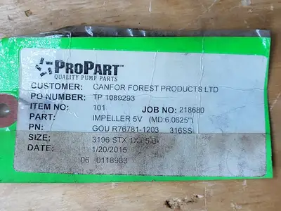Used GOULDS R76781-1203 Parts (Hydraulics and Pneumatics) British Columbia CA | Lenmark #257013