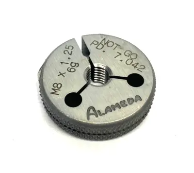 USED ALAMEDA M8 X 1.25-6G THREADED RING GAUGE NOT GO PD 7.042