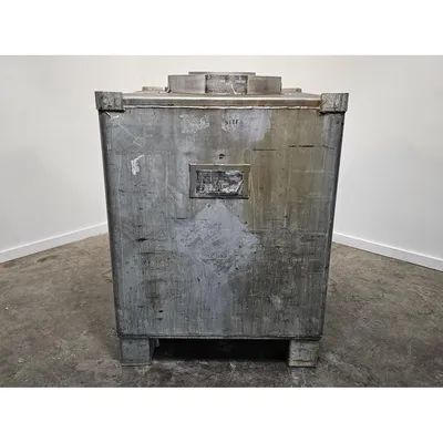 Used 395 Gallon IBC Stainless Steel Portable Liquid Tote Pressure Rated