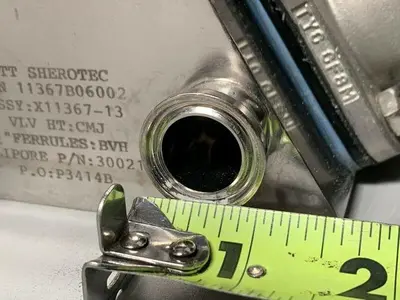 USED 3 ITT PURE-FLO SHEROTEC STAINLESS STEEL VALVES W/ POSITION MONITOR 3/4" SANITARY