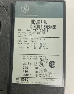 Used GE TED124015 Miscellaneous Equipment (Electrical & Power) | Surplus Asset Holdings #1195103
