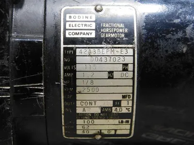 Bodine Electric Co. 42A3BEPM-E3 Fractional Horsepower Gearmotor 40:1 1/8 HP Used