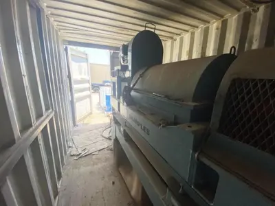 Sharples P3000 decanter centrifuge in container, 316SS.