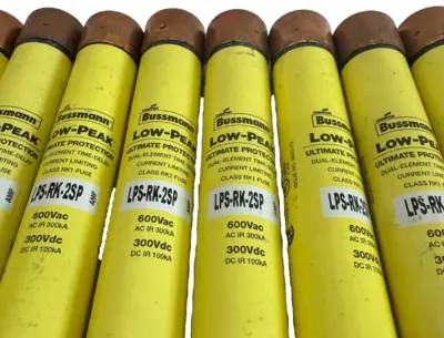 NEW LOT OF 12 BUSSMANN LPS-RK-2SP FUSES 600VAC 300VDC LPSRK2SP