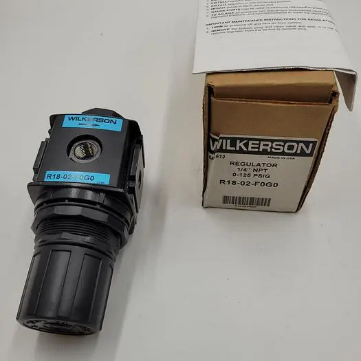 New | in-Stock WILKERSON WILKERSON REGULATOR R18-02-F0G0 1/4" NPT 0-125 PSIG Solenoid Regulators | ND Industrial Surplus #1225597