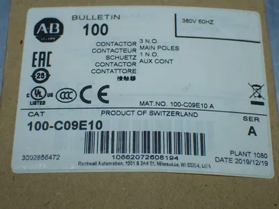 New | in-Stock ALLENBRADLEY 100C09E10 PLC Contactors | HGR 24 #753979