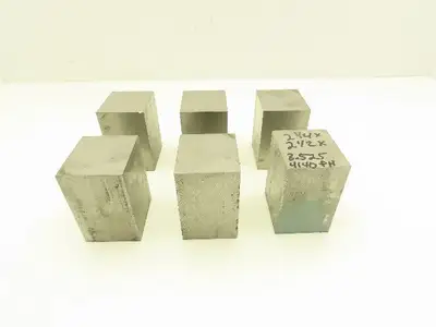 4140 PH Alloy Steel Flat Bar Stock 2-1/4"x 2-1/2"x 3-1/2"L  Lot of 6