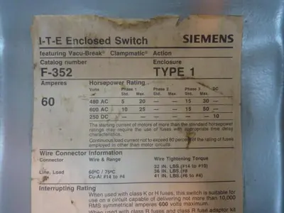 USED SIEMENS F352