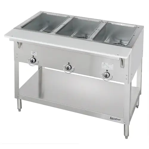 Duke E303 44 3/8" Hot Food Table w/ (3) Wells & Cutting Board, 120v