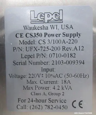 Used LEPEL CS 350SS Cappers Tamper Evident - Induction Sealers Illinois US | Aaron Equipment #1130448