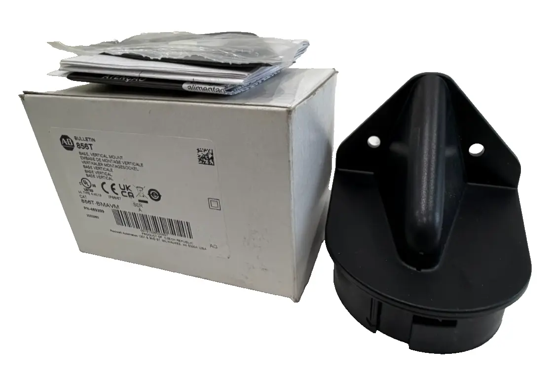 ALLEN BRADLEY 856T-BMAVM VERTICAL MOUNT BASE SER.A 489399 856TBMAVM NEW, SURPLUS