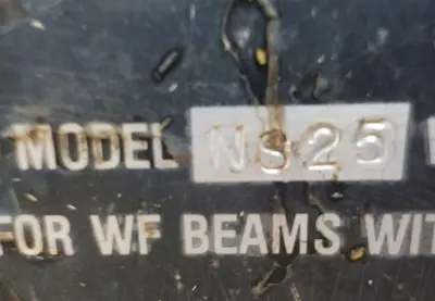 25 TON (50,000 LBS) CLAMP-CO MODEL #NS25 BEAM LIFTING CLAMP: YOBRO #24843