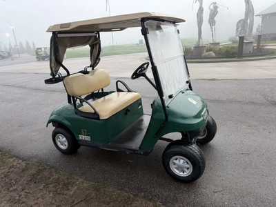 (1) 2017 E-Z-Go golf cart with a Kawasaki gas engine, model 625111G01, includes canopy, ball cover, ...