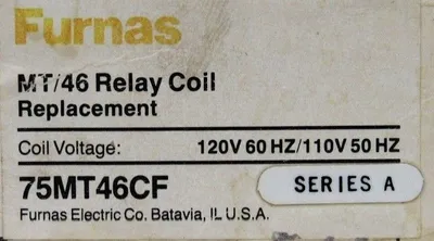 NEW FURNAS 75MT46CF COIL 120V SERIES A