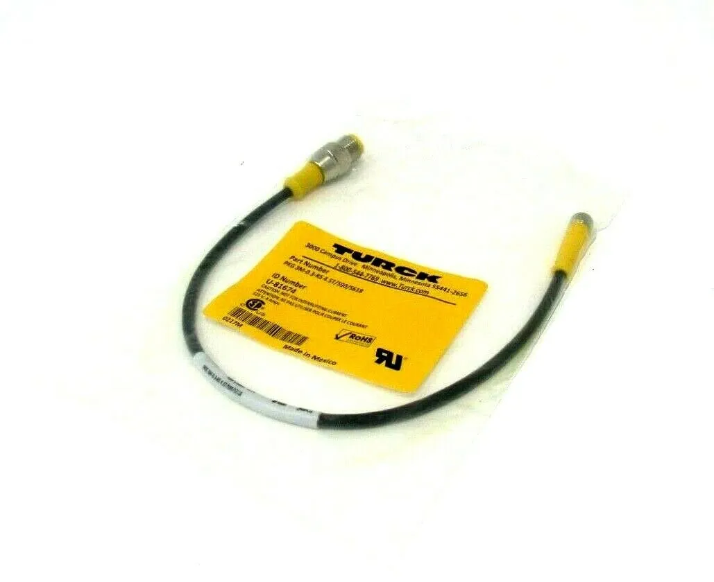 NEW TURCK PKG 3M-0.3-RS 4.5T/S90/S618 CORDSET U-81674 PKG3M03RS45TS90S618