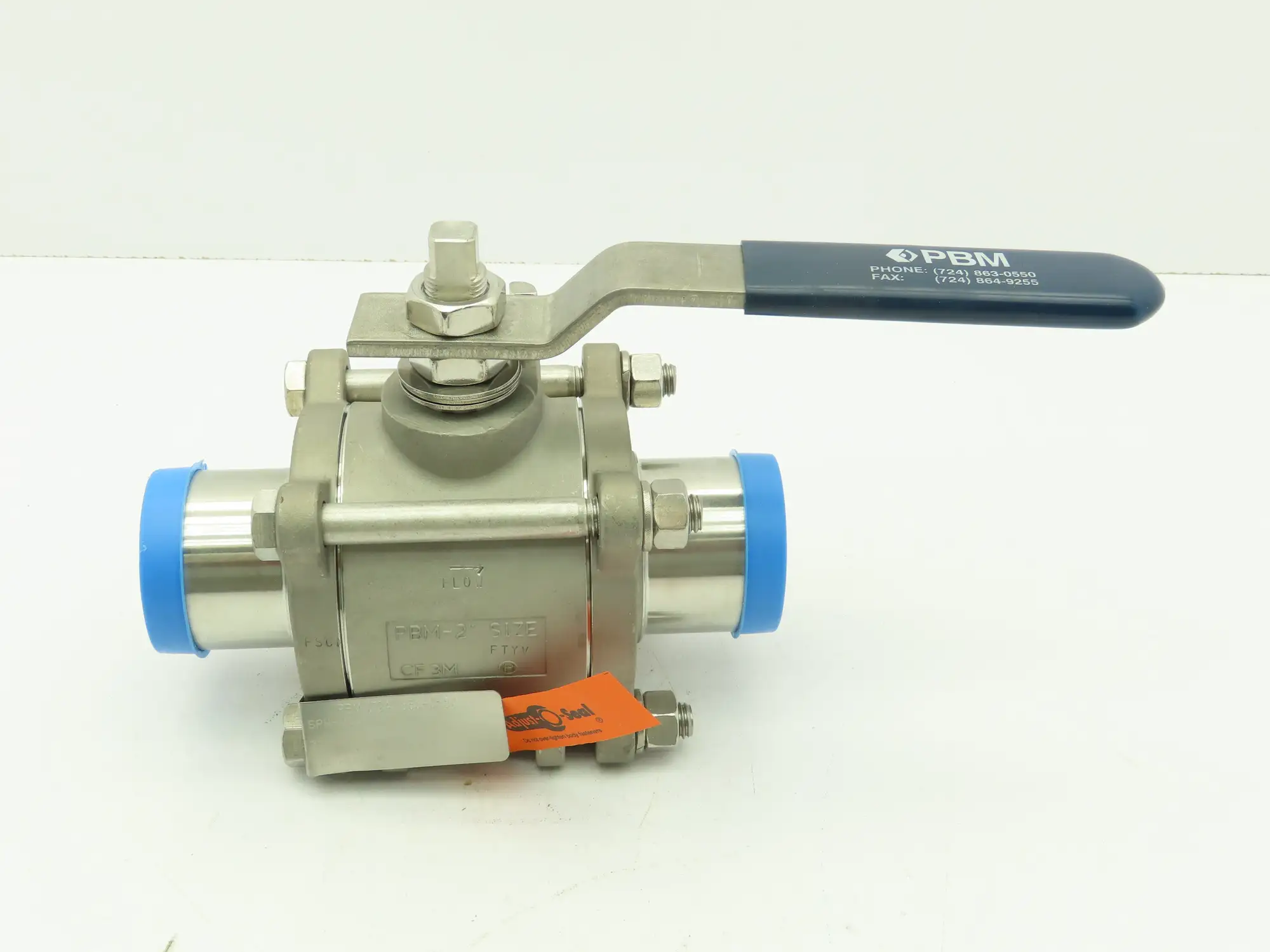 PBM  SPH-H5B-A-A038 Stainless 316 Sanitary 3Pc Ball Valve 2" Butt Weld 720PSI