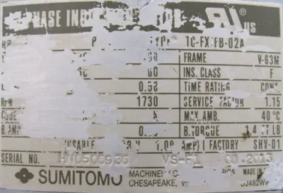 NEW SUMOTOMO RNYM02-1330A-B-120 GEARMOTOR 120:1 1C-FX/FB-02A PA184867
