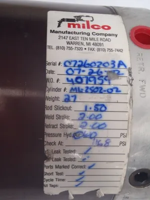 USED MILCO ML-2502-02