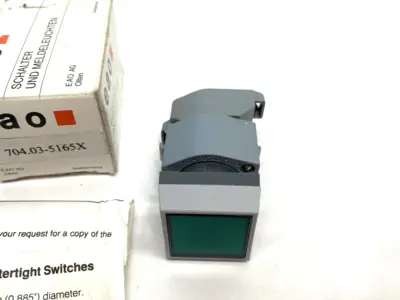 USED EAO SQUARE ILLUMINATED PUSHBUTTON GREEN