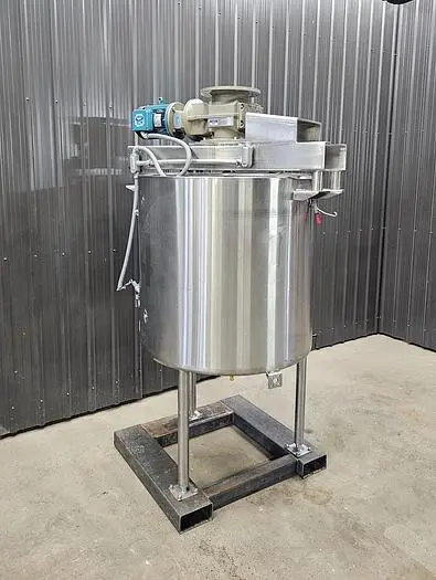 Used 150 Gallon Jacketed Tank, 304 Stainless Steel, With Scrape Agitation