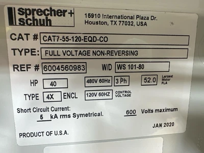 Sprecher + Schuh CAT7-55-120-EQD-CO Other Starters | Fram Fram LLC (13)