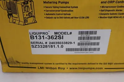 NEW IN BOX LMI MILTON ROY LIQUIPRO B131-362SI Metering Pump STOCK H425