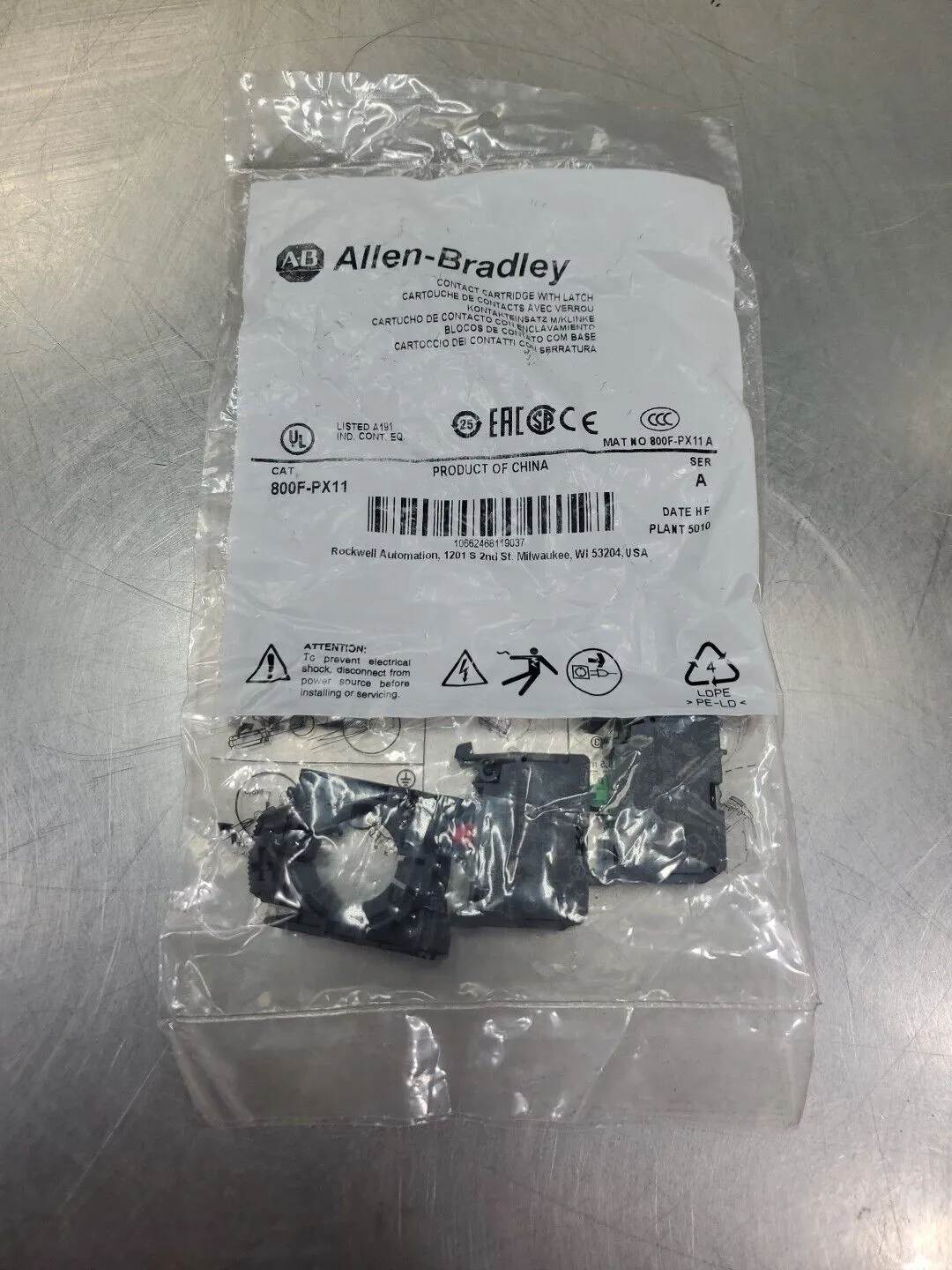 Allen-Bradley 800F-PX11 Ser A Contact Cartridge with Latch. 4A-34