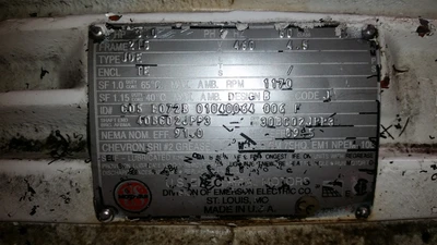 US Motors 3HP; 1170RPM; 460V; Frame: 215 C05 E072B010400 64 006