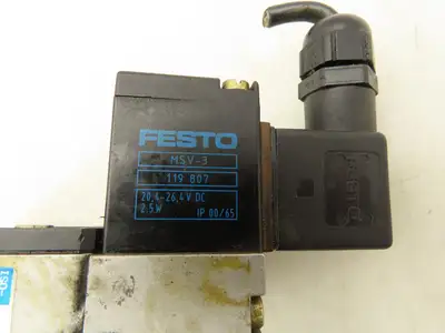 Festo JMVH-5/2-D-1-C Pneumatic Solenoid Valve Manifold Assembly 24VDC 3/8" NPT