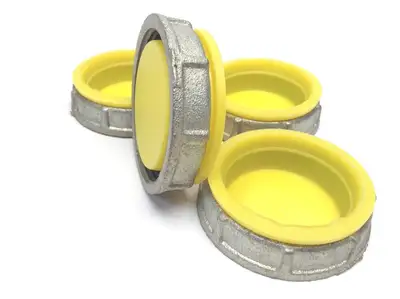 3-200 | OZ Gedney  Capped Bushing Threaded 2" Inch Malleable Iron LOT OF 4 - New