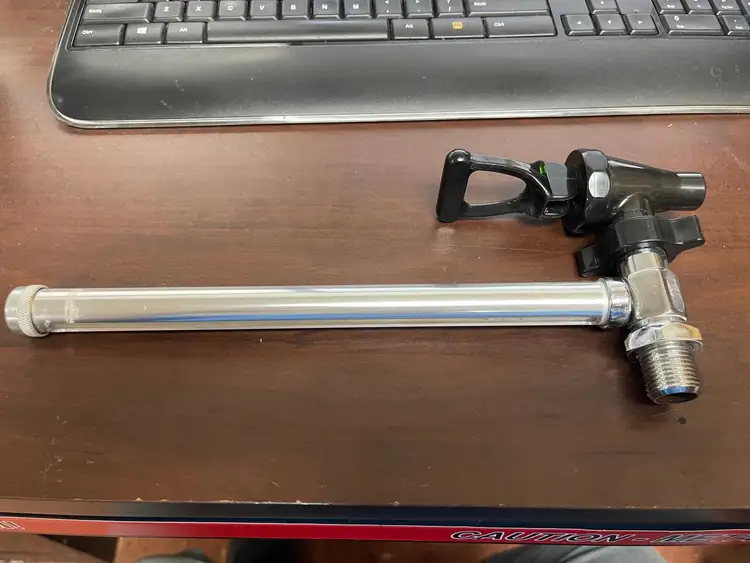 Used Bunn Used Bunn 26688.0004 Chrome Faucet Shank with 10" Sight Gauge for Soft Heat Coffee Servers Faucets / Sprayers Illinois US | Falcon Restaurant Supply #1375854