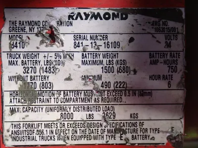 USED THE RAYMOND CORPORATION 8410