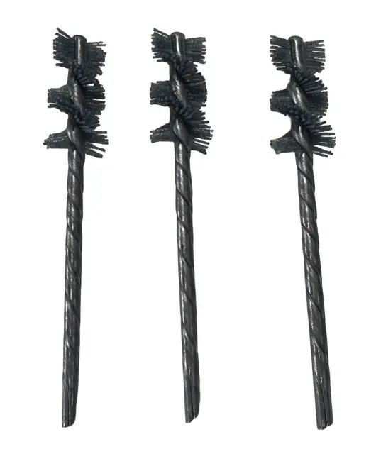 Osborn 1/2" Spiral Abrasive Tube Brush, 120 Grit Silicon Carbide, 1/8" Stem, 3 Pack