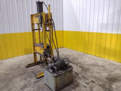 50 TON ENERPAC H-FRAME HYDRAULIC SHOP PRESS: YOBRO #23949