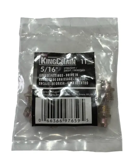 Mibro KingChain 5/16" Grease Fittings -Drive In - Straight 11 Pack