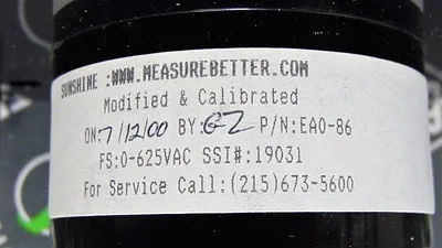 Triplett / RS Electronics 430G EA0-86 0-625 VAC Panel Meter Used