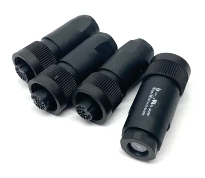 New | in-Stock BINDER Round Female Cable Connector 7-Pin 6+PE, 6.0-9.0mm LOT OF 4 Electrical Fittings Michigan US | Maverick Industrial Sales #1390800